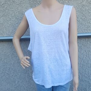 7 For All Mankind White Tank Top XL NWT